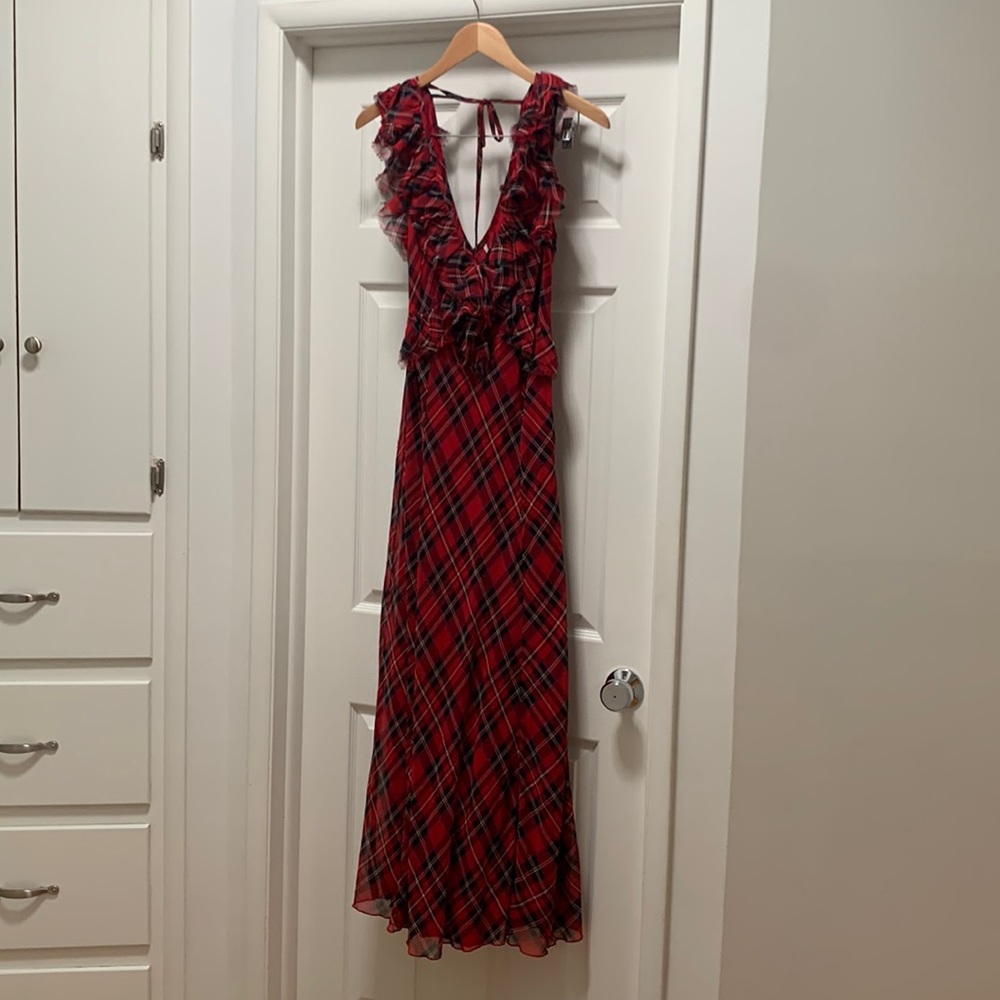 Free People Venetia Maxi Dress Plaid Size 10